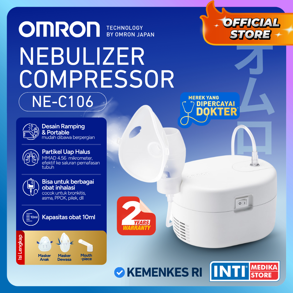 OMRON - Nebulizer Compressor NE C106 | Alat Terapi Uap Pernafasan