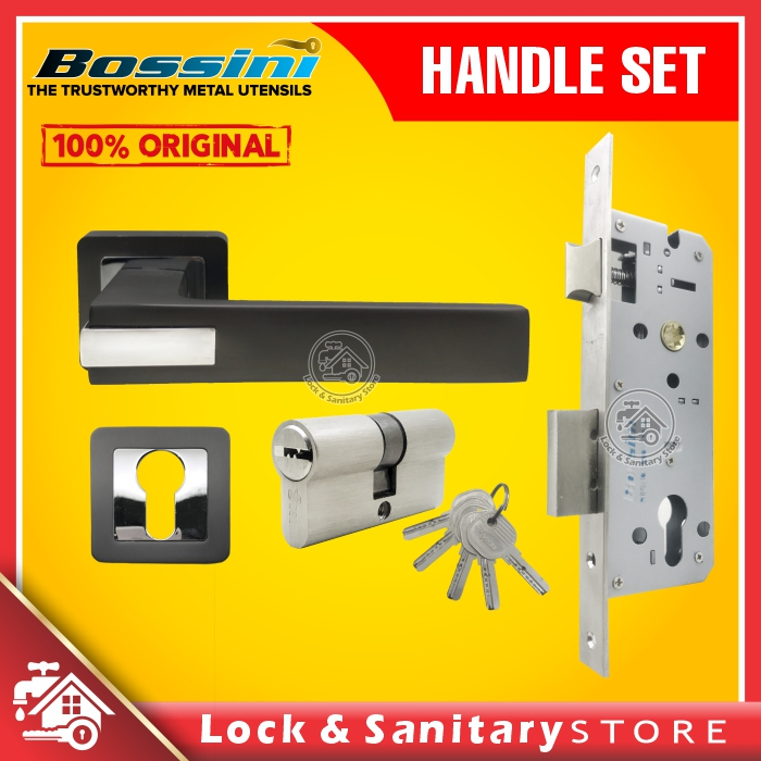 Handle Pintu Set BOSSINI DR-211 MBSN CP Gagang Pintu Komplit Set