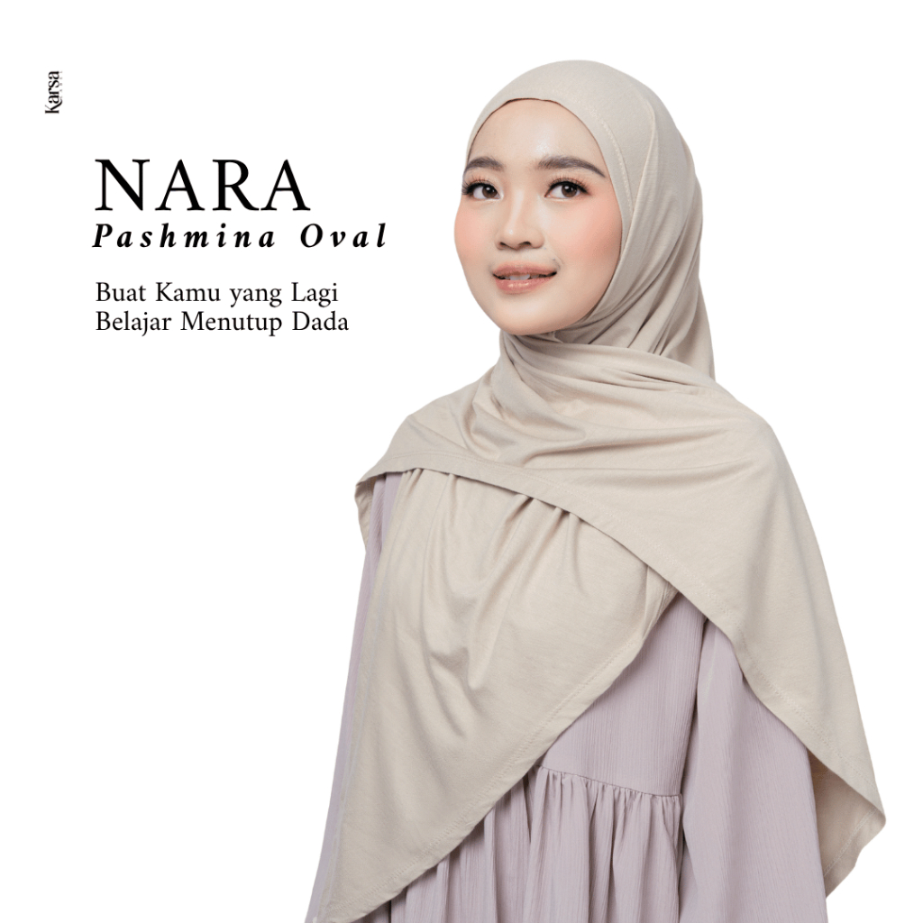Karsalabel Nara Size Standar Pashmina Kaos Oval