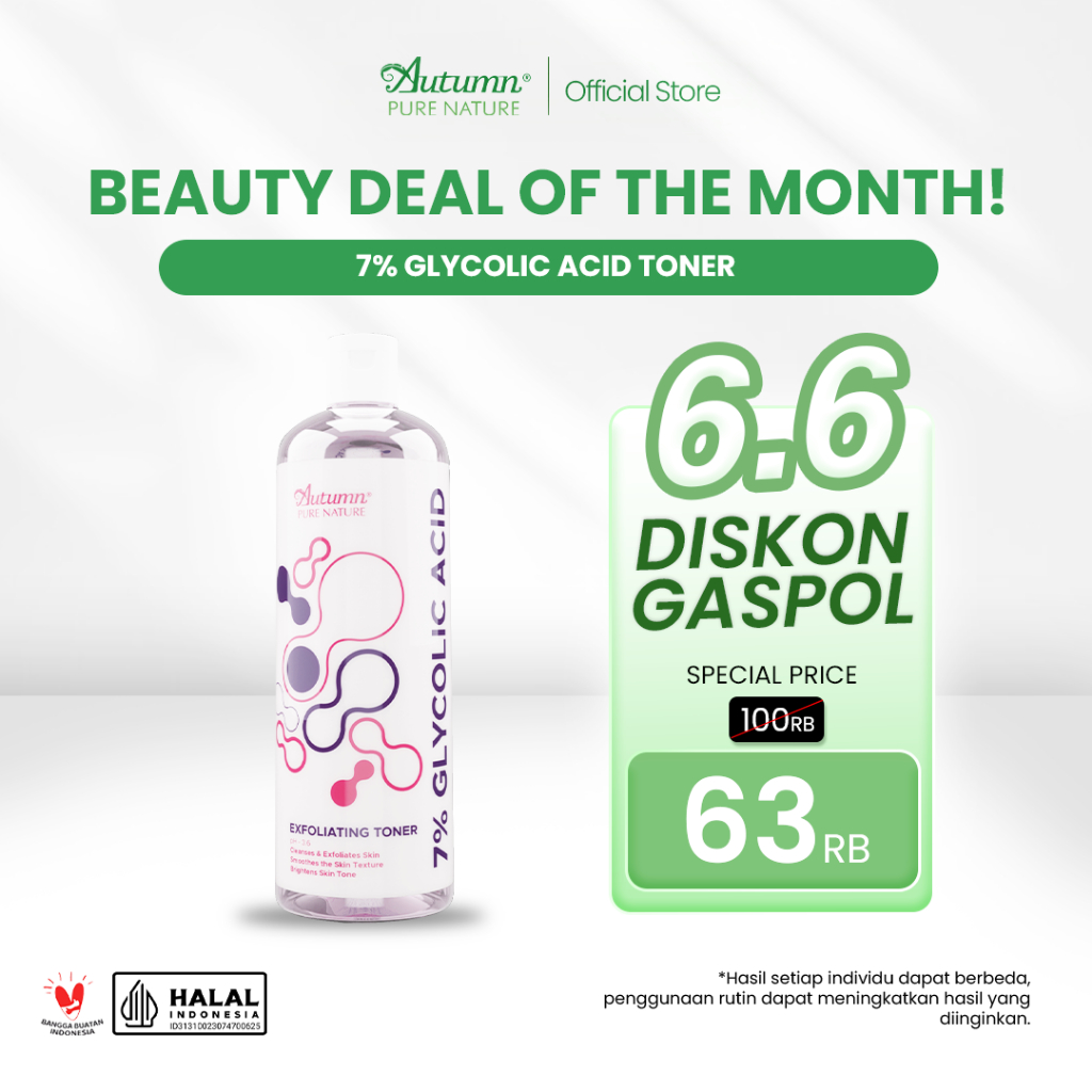 Autumn Glycolic Acid 7% Toning Solution Exfoliating Toner (white) 500ml (AGET 500ML)