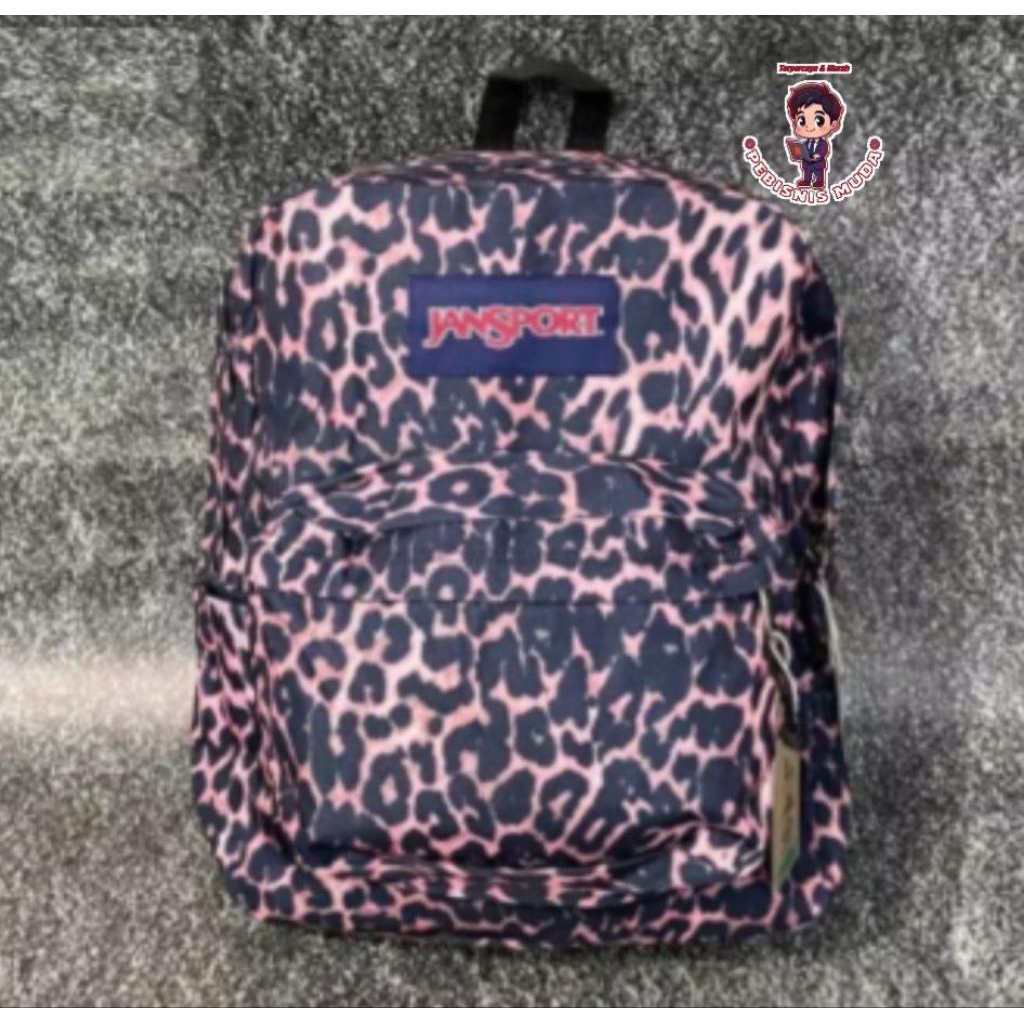 [READY STOK BISA COD] TAS RANSEL JANSPORT MOTIF LEOPARD BROWN - BNWT FULL TAG