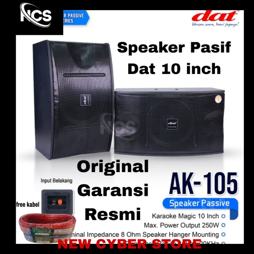 Speaker Pasif Dat Ak105 Original Garansi Resmi Ak 105 10inch