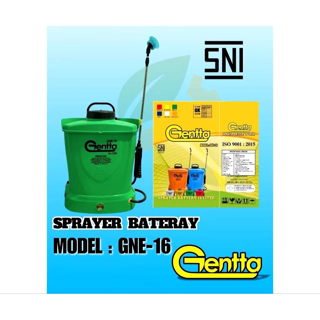 Sprayer Elektik Gentta 16 Liter - Mesin Semprot, Tanki Elektrik Pertanian Sekelas Chota