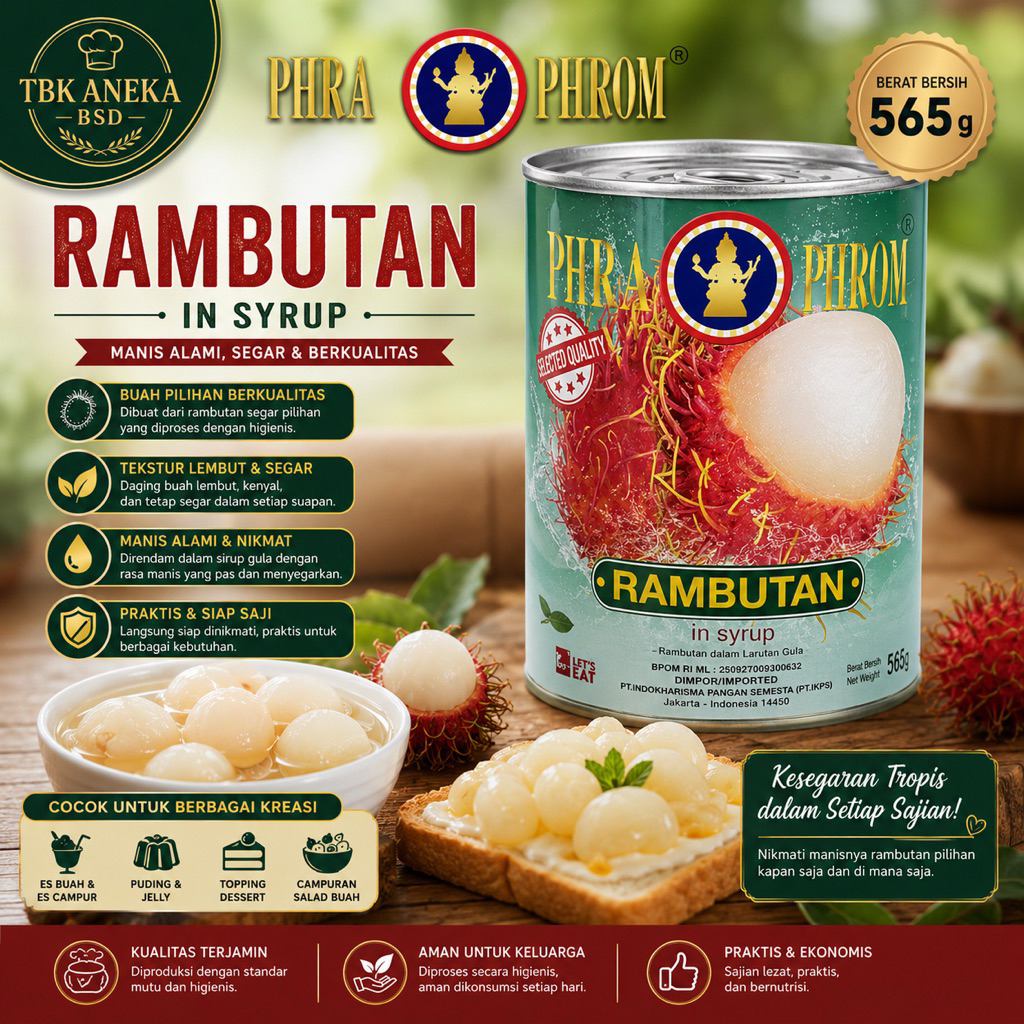 PHRA PHROM RAMBUTAN DALAM SIRUP 565gr
