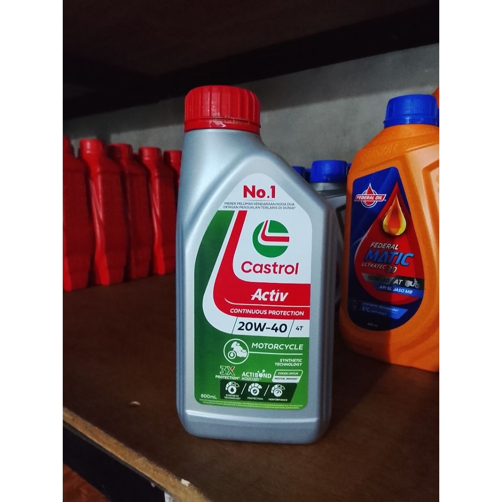 oli mesin motor castrol activ 4t 0,8 motor bebek