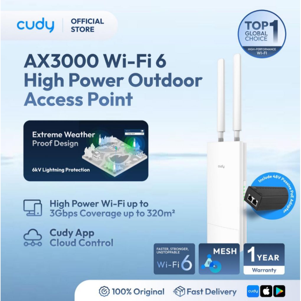 Cudy AP3000 Outdoor Cudy Access point Wifi 6 AX3000
