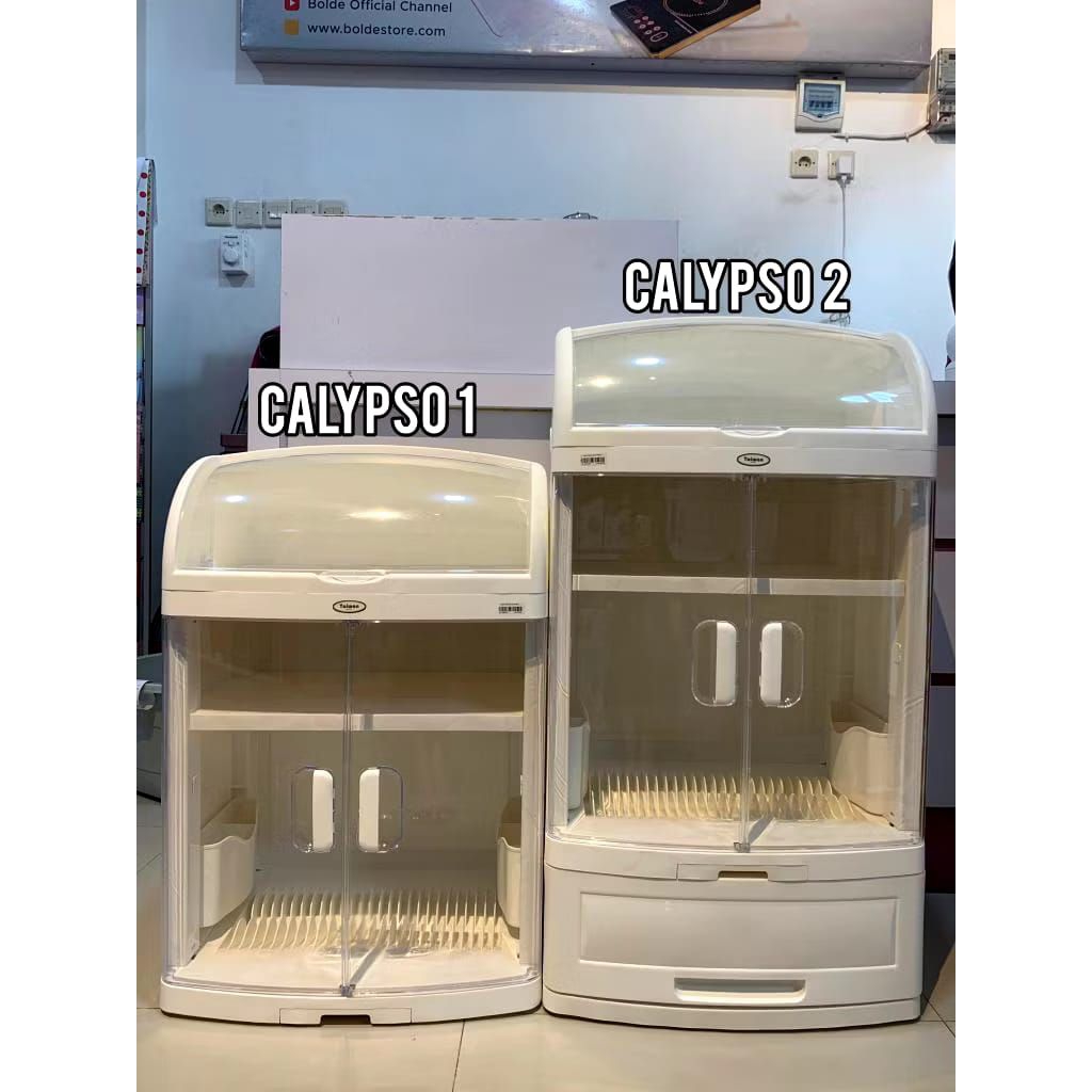Rak Piring Plastik Tutup Serbaguna Taiwan Calypso Lemari Rak Piring