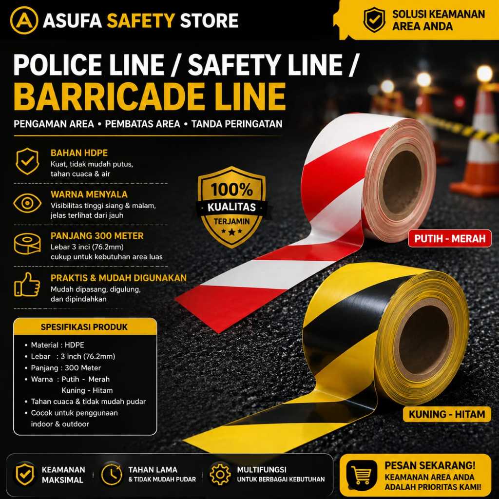 POLICE LINE BARRICADE - GARIS POLISI