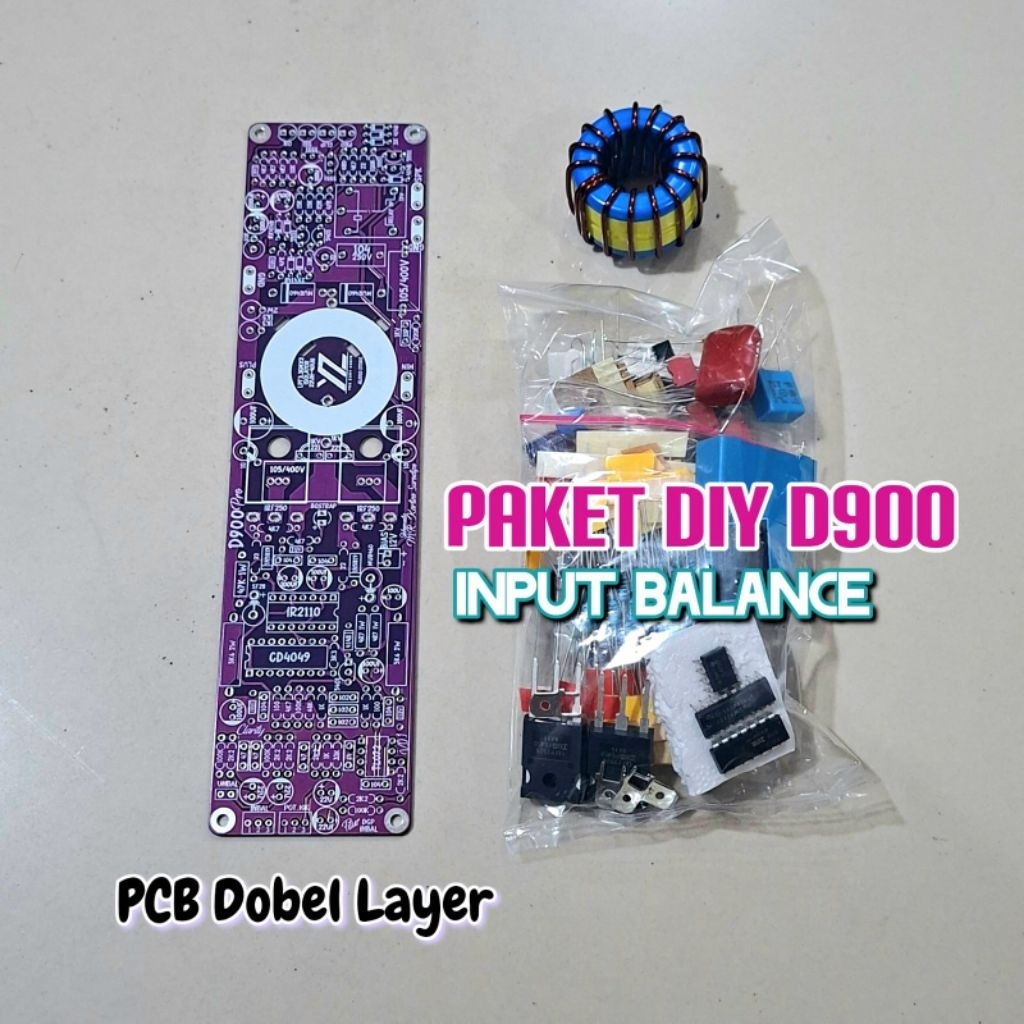 Paket DIY D900 Input Balance Class D Kit Power Amplifier 900w  Protector