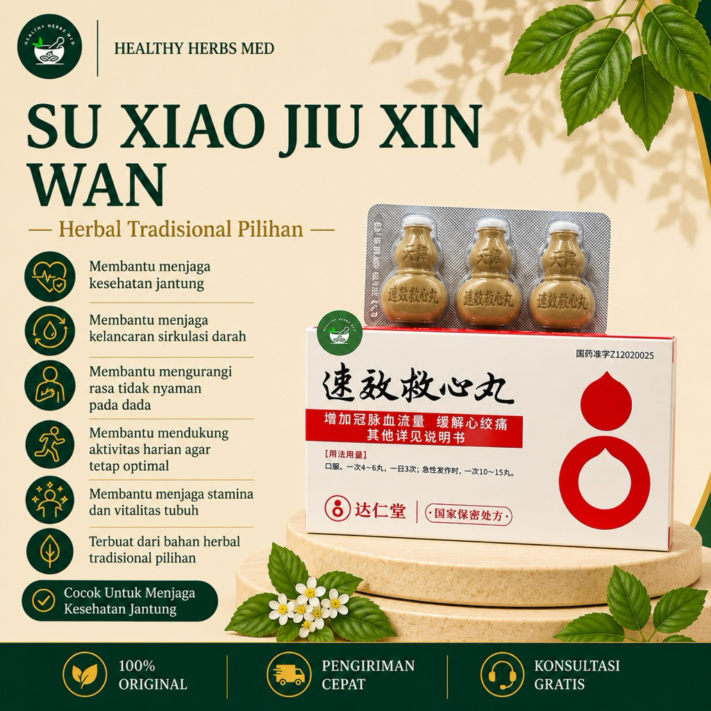 Obat Nyeri Dada Sakit Jantung Berdebar Sesak Nafas Su Xiao Jiu Xin Wan Kiu Sim Tan