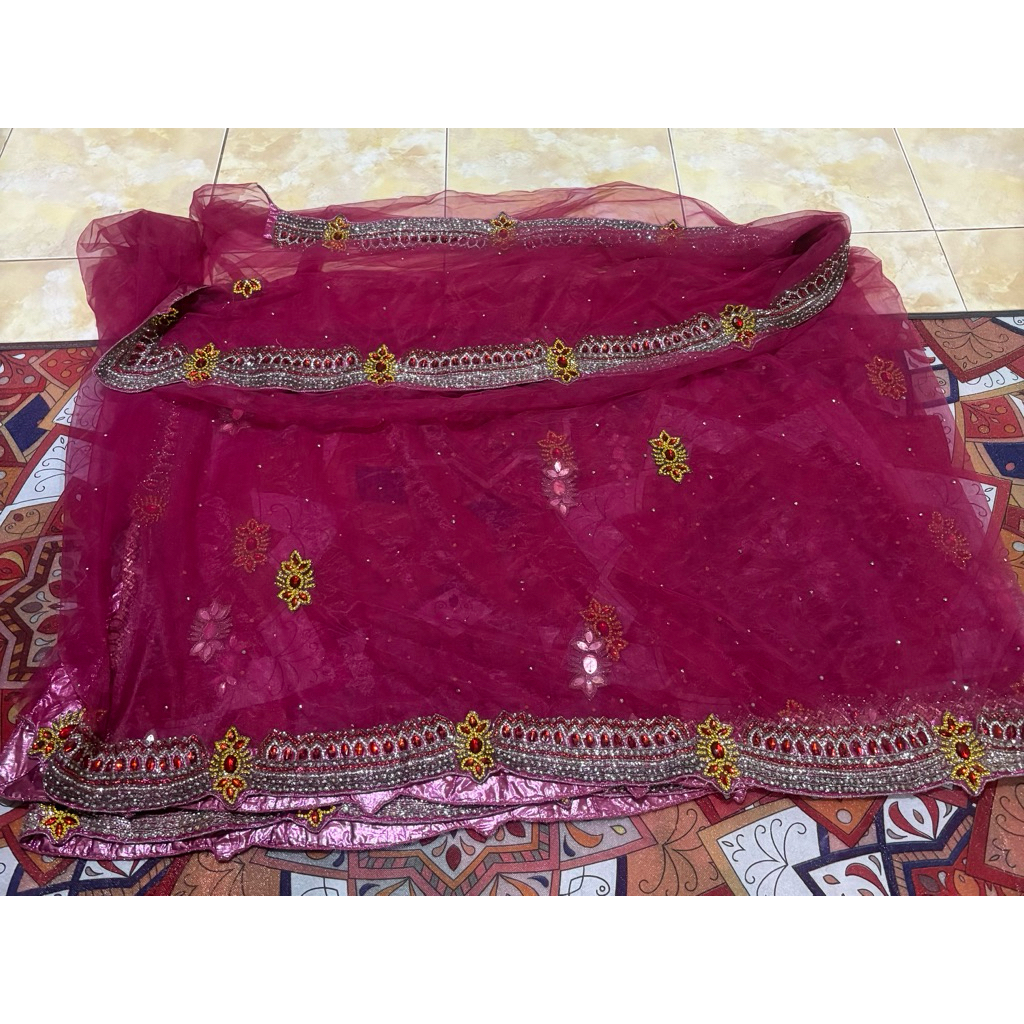 ready selendang india mewah premium full swaroski tebel panjang 5,5 m
