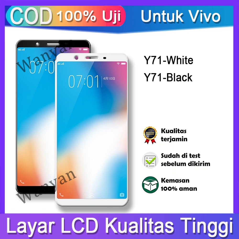 Layar LCD For Vivo 71 Black White LCD Fullset hp layar Touchscreen untuk Glass Touch Screen Digitize