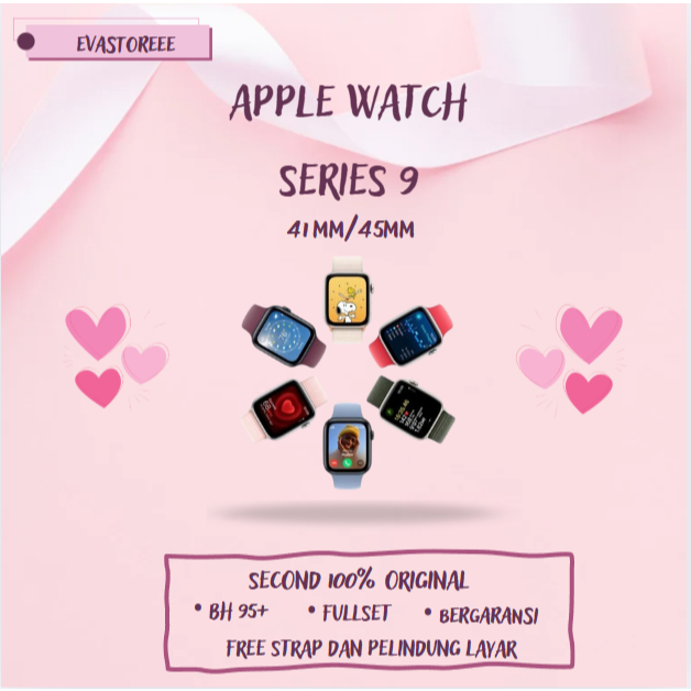 Apple Watch/iWatch Series 9 41MM/45MM Second 100% Original Fullset Bergaransi Ex internasional