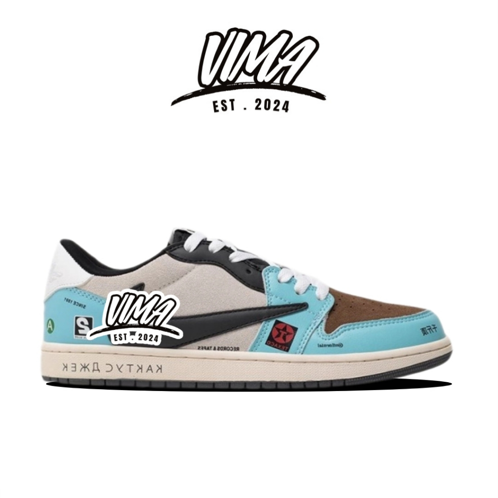 Sepatu AJ 1 Low x Travis Scott X Jackboys