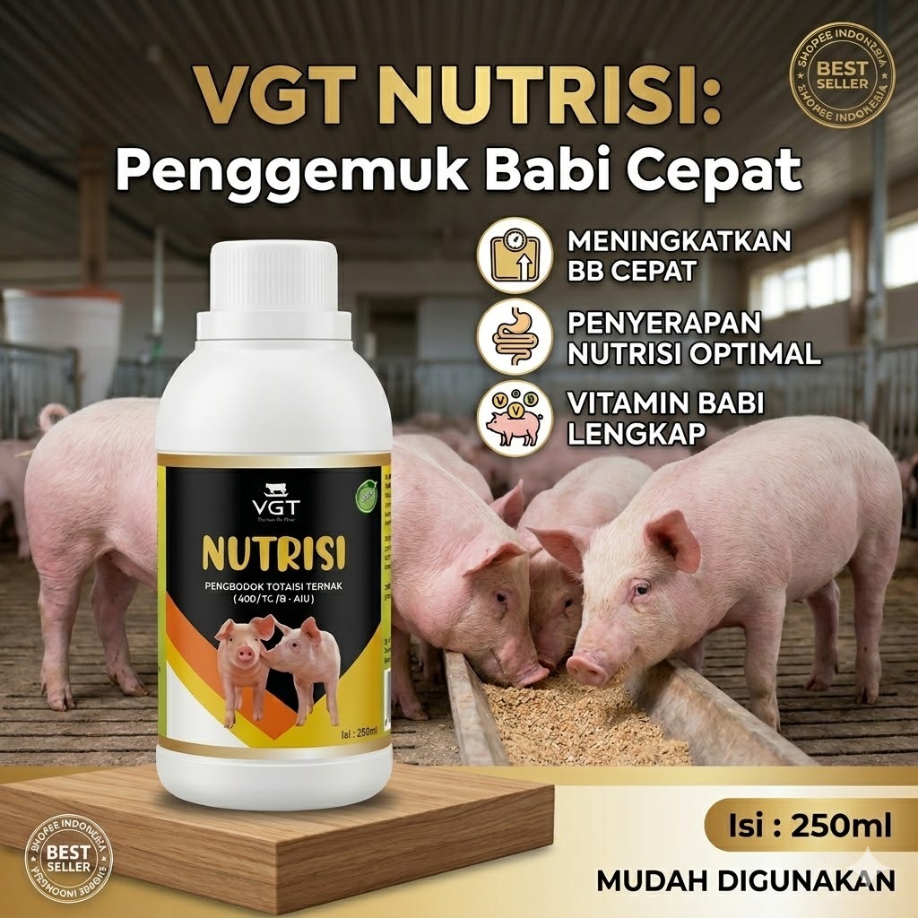 VGT Babi Nutrisi Original 250ml Vitamin dan Suplemen Nutrisi Ternak Babi
