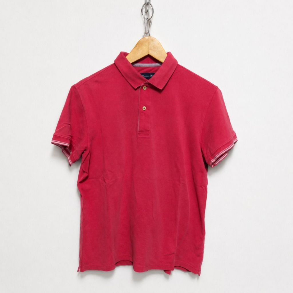 MASSIMO DUTTI Men's Basic Pique Polo Shirt, made in Turkey | Kaos kerah pria
