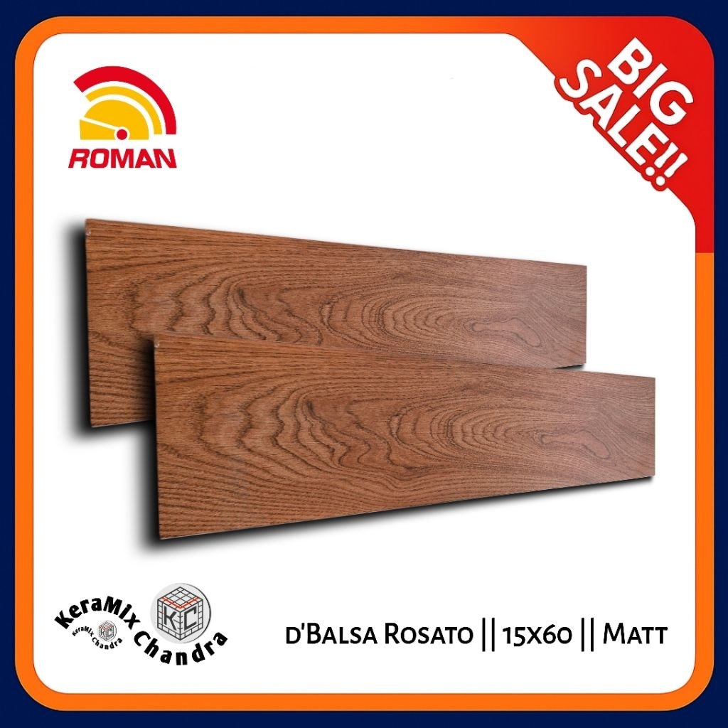 Granit Motif Kayu || ROMAN (dBalsa Rosato) || 15x60cm || Matt