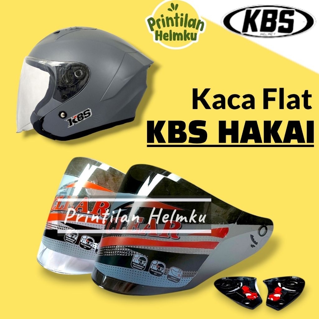 Kaca Helm KBS HAKAI Flat Visor Helmet Kbs Hakai Bening Hitam