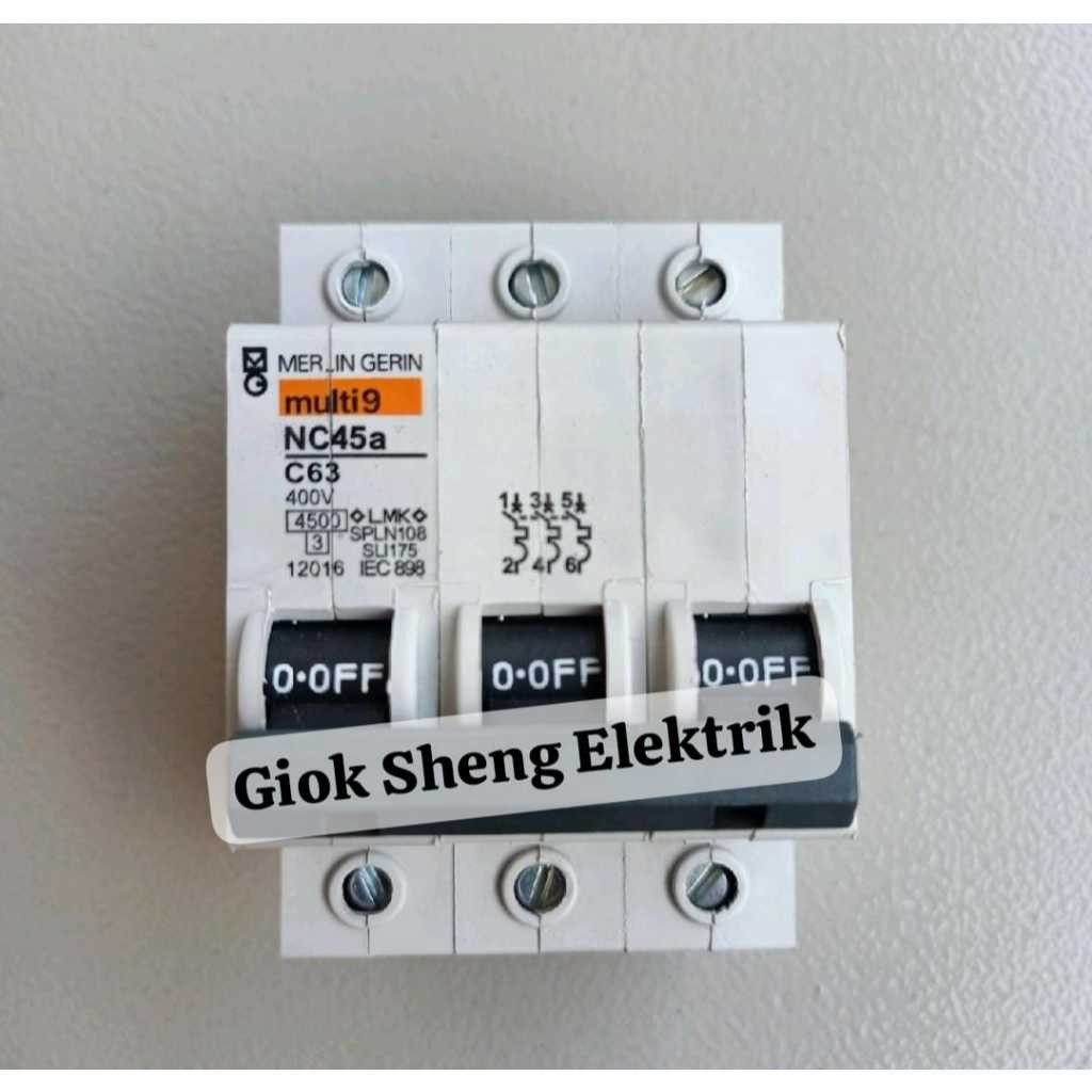 MCB 3P 63A C63 NC45A 4.5kA MERLIN GERIN
