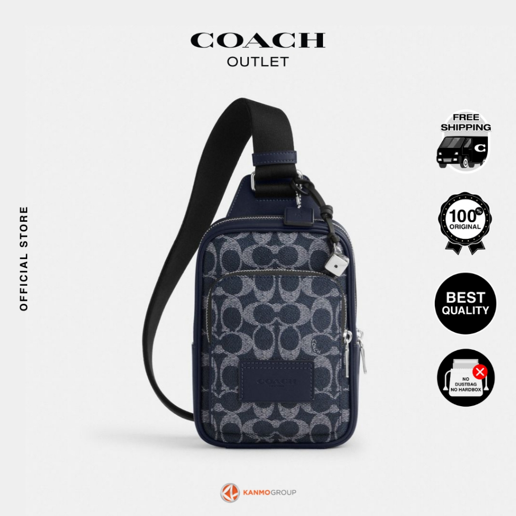 Coach Racer Sling Pack in Signature Canvas with Charms - Tas Selempang Pria
