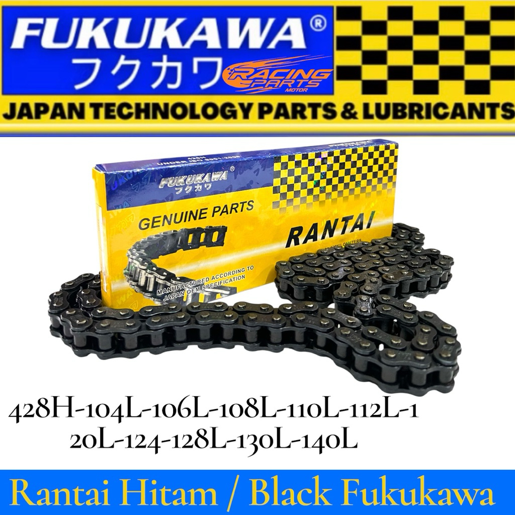 RANTAI MOTOR FUKUKAWA HITAM TEBAL 428H-106L GRAND SUPRA CB 150R VIXOON UNIVERSAL ORIGINAL FUKUKAWA G