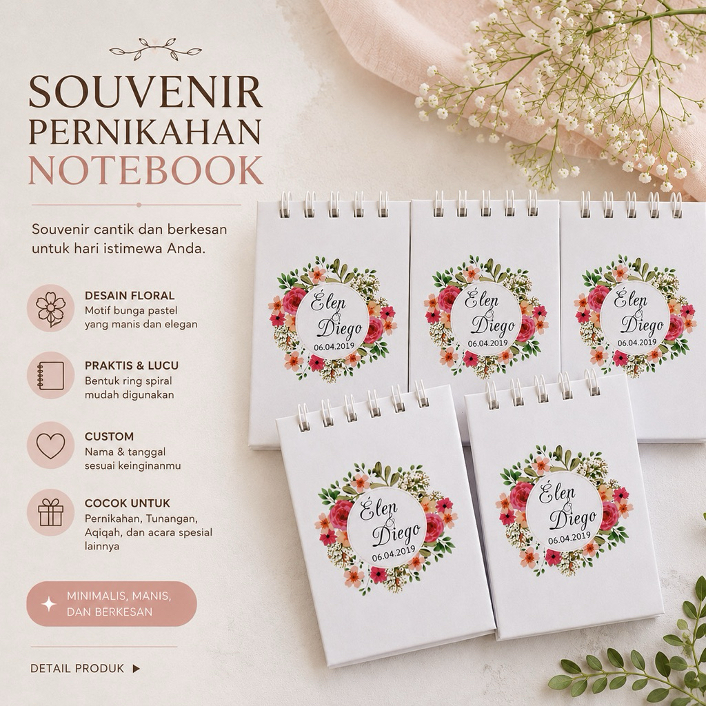 SOUVENIR PERNIKAHAN NOTEBOOK CUSTOM