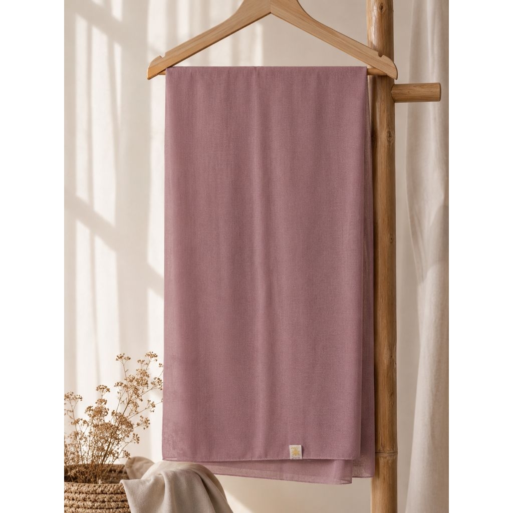 Hijab Paris Jadul Segi Empat Polos Dusty Mauve | Voal Paris Premium | Warna Soft Elegan