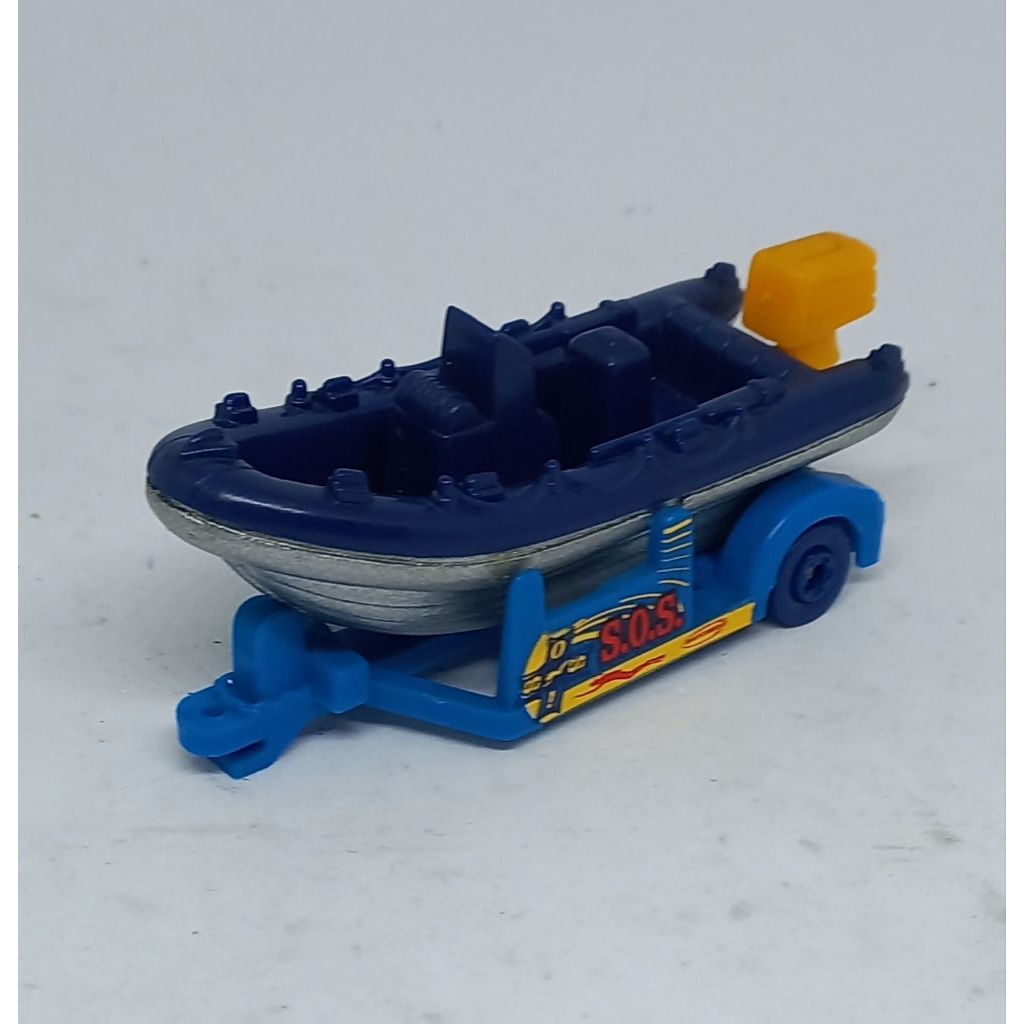 matchbox white water raft boat with trailer anhang gandengan loose diecast (t)