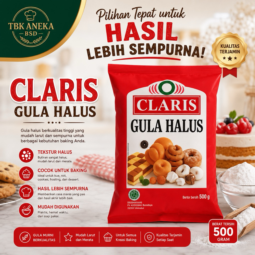 CLARIS GULA HALUS 500gr