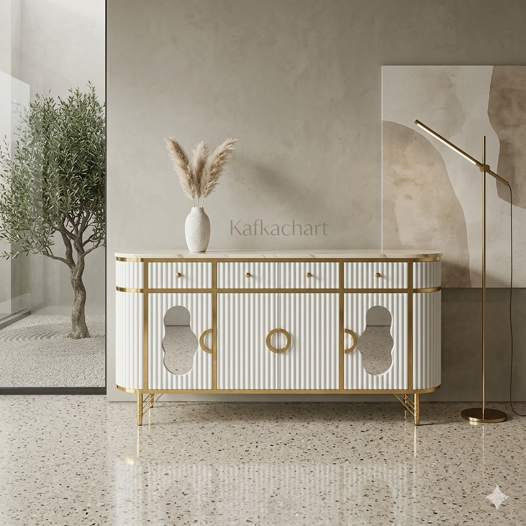 BUFET KACA SCANDINAVIAN MINIMALIS MODERN BY EYSTETIC