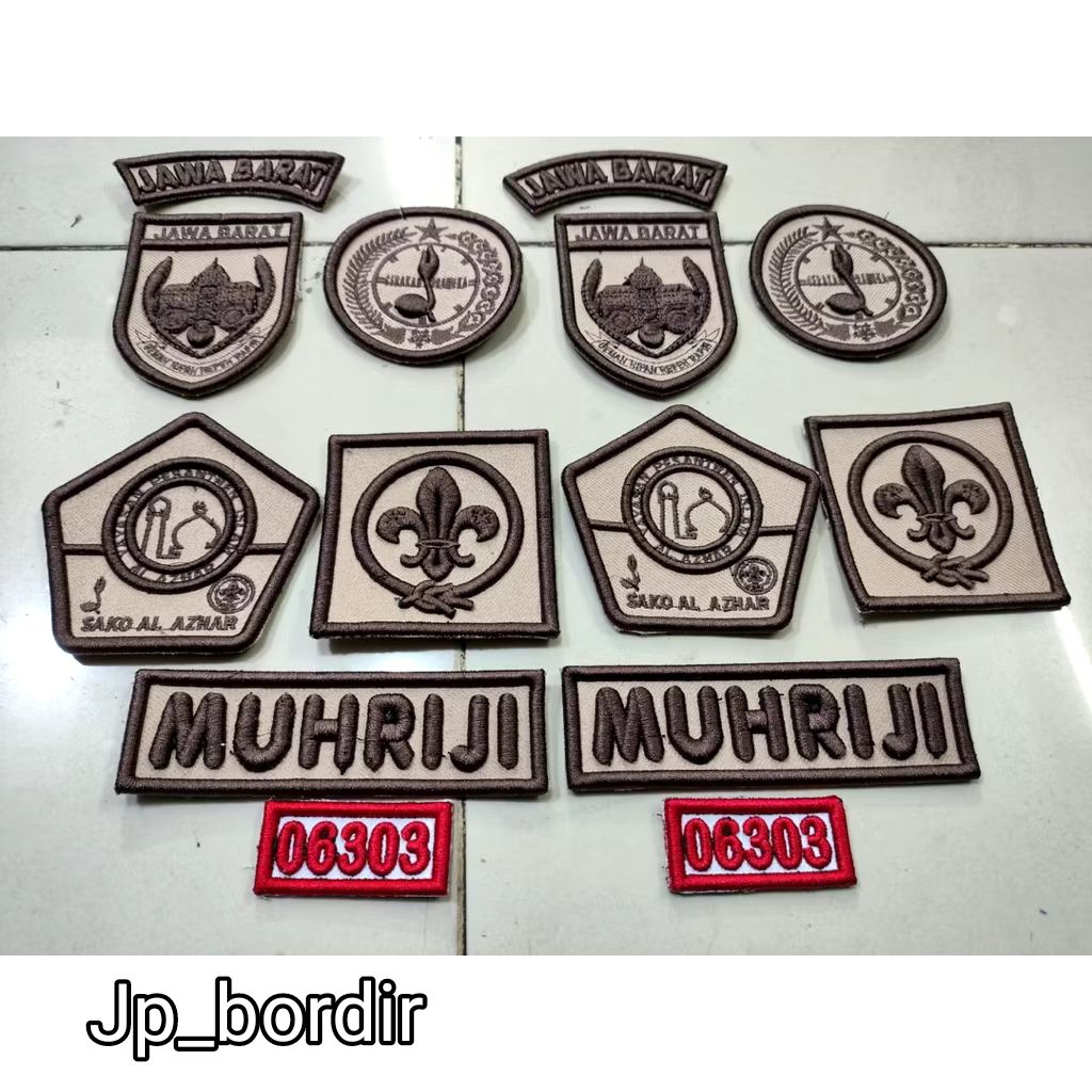 BADGE PRAMUKA FULL BORDIR TIMBUL 3D CUSTOM SESUAI KEBUTUHAN