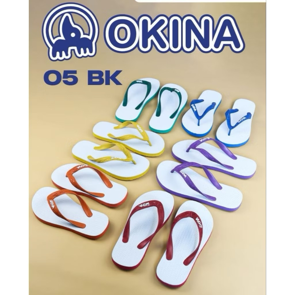 Sandal Okina Sandal Jepit 05 BK - Sendal Karet Dewasa Wanita Pria Anti Selip ukuran 9-10,5