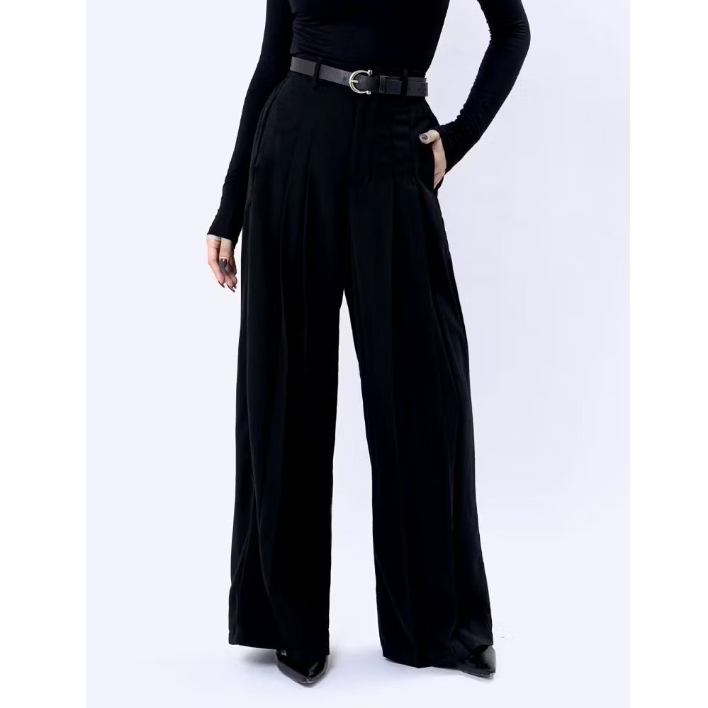 preloved gracias label lou pants pleated loose pants highwaist kulot hitam
