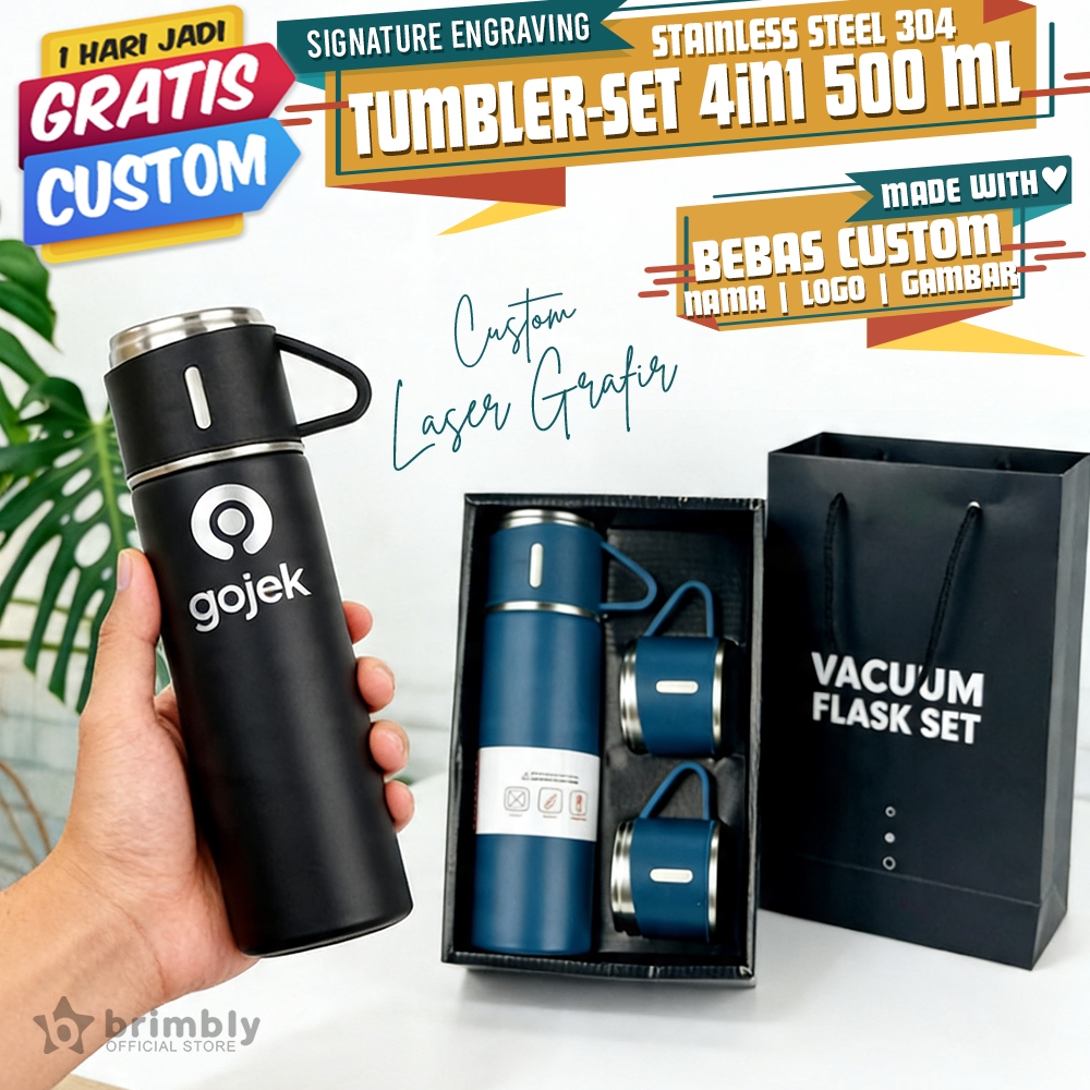 Vacuum Flask Sultan + GRATIS Custom Grafir Nama /Logo Anda Hampers Sultan | Vacuum Flask set + FREE 
