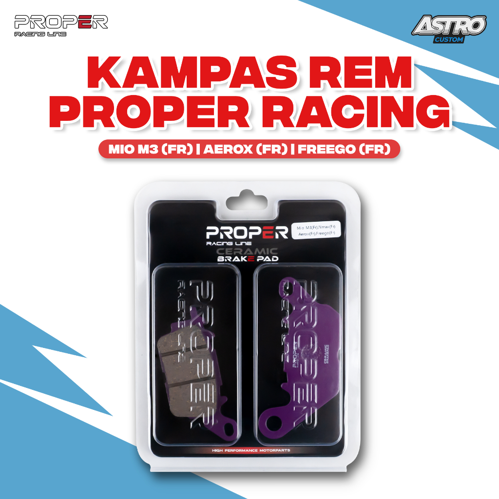 Proper Kampas Rem Yamaha Mio M3 (FR) Nmax (FR) Aerox (FR) Freego (FR) Ceramic Break Pad Racing Line