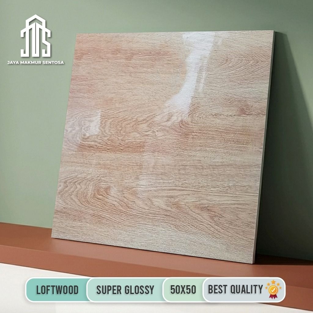 Keramik Lantai Anti Motif Serat Kayu 50x50 LoftWood