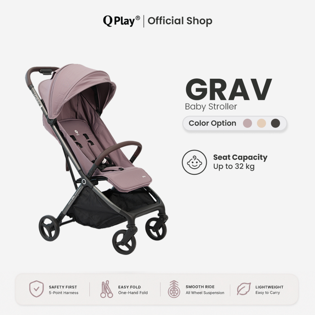 Qplay Grav - Stroller Anak Auto Folding / Kereta Dorong Bayi Auto Lipat Compact