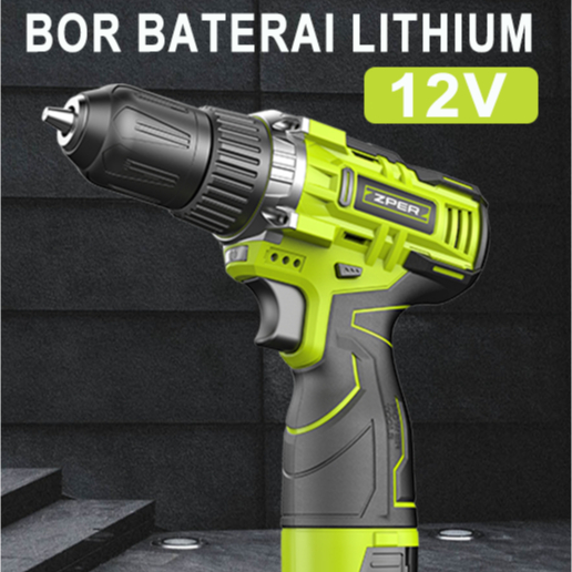 Mesin Bor Drill Zper 12V 1 Baterai – Cordless Drill Praktis & Bertenaga