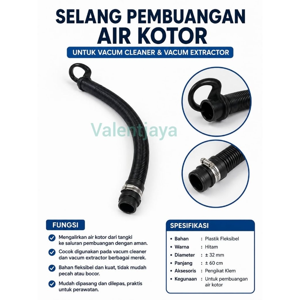 Selang pembuangan vacum extractor dan vacum besar