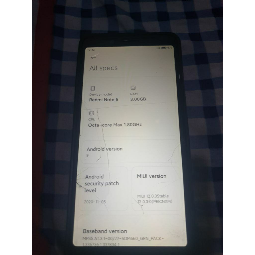 Redmi note 5 ram 3/32gb minus