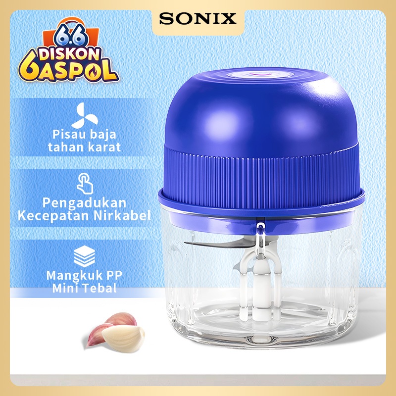 Sonix Portable Mini Wireless Electric Garlic Mincer SBC03 Food Grade Multi function Blender 250ml 3 