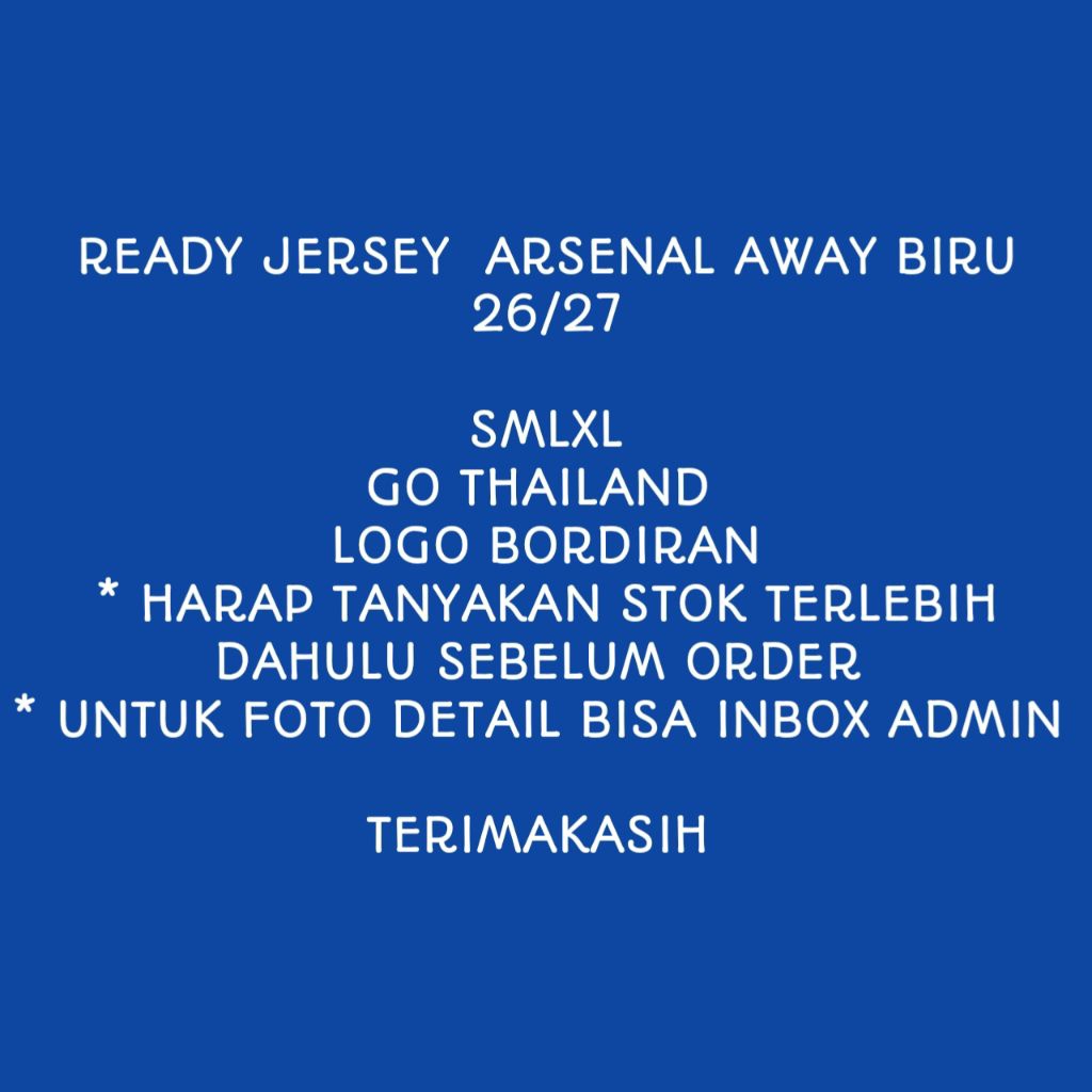 Jersey Bola Arsenal Away 26/27 Biru