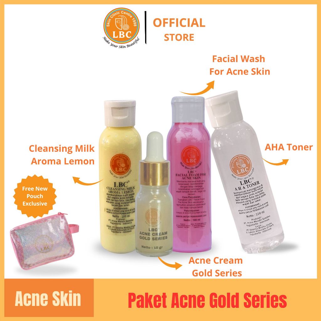 LBC-Paket Acne Gold Series For Acne Skin (FREE POUCH)