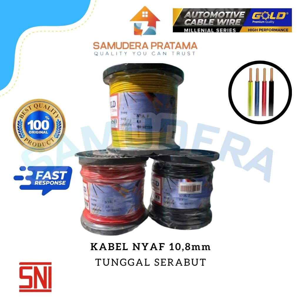 KABEL TUNGGAL SERABUT NYAF 0,8 MM PERMETER GOLD