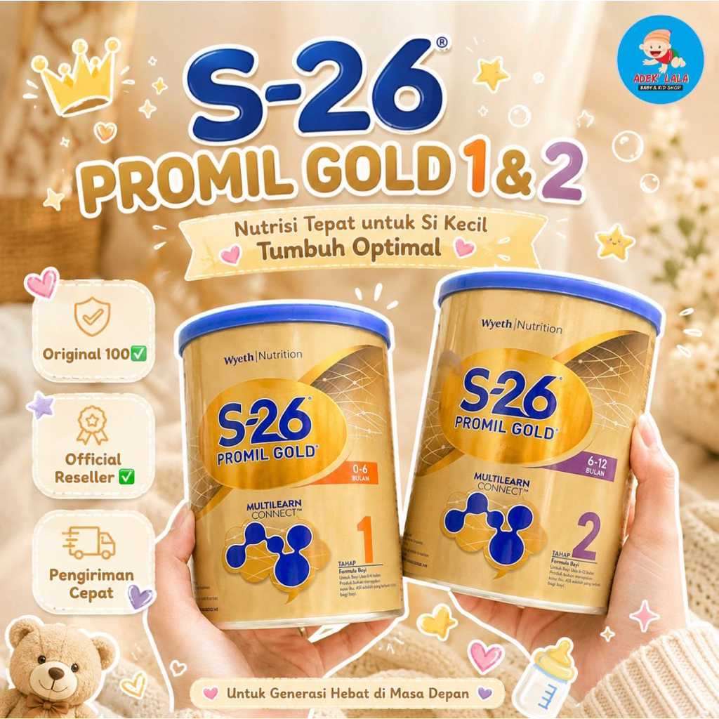 S-26 Promil Gold Tahap 1 ( 0-6 BULAN ) 400 gr | S-26 Promil GOLD Tahap 2 ( 6-12 BULAN) 400 gr
