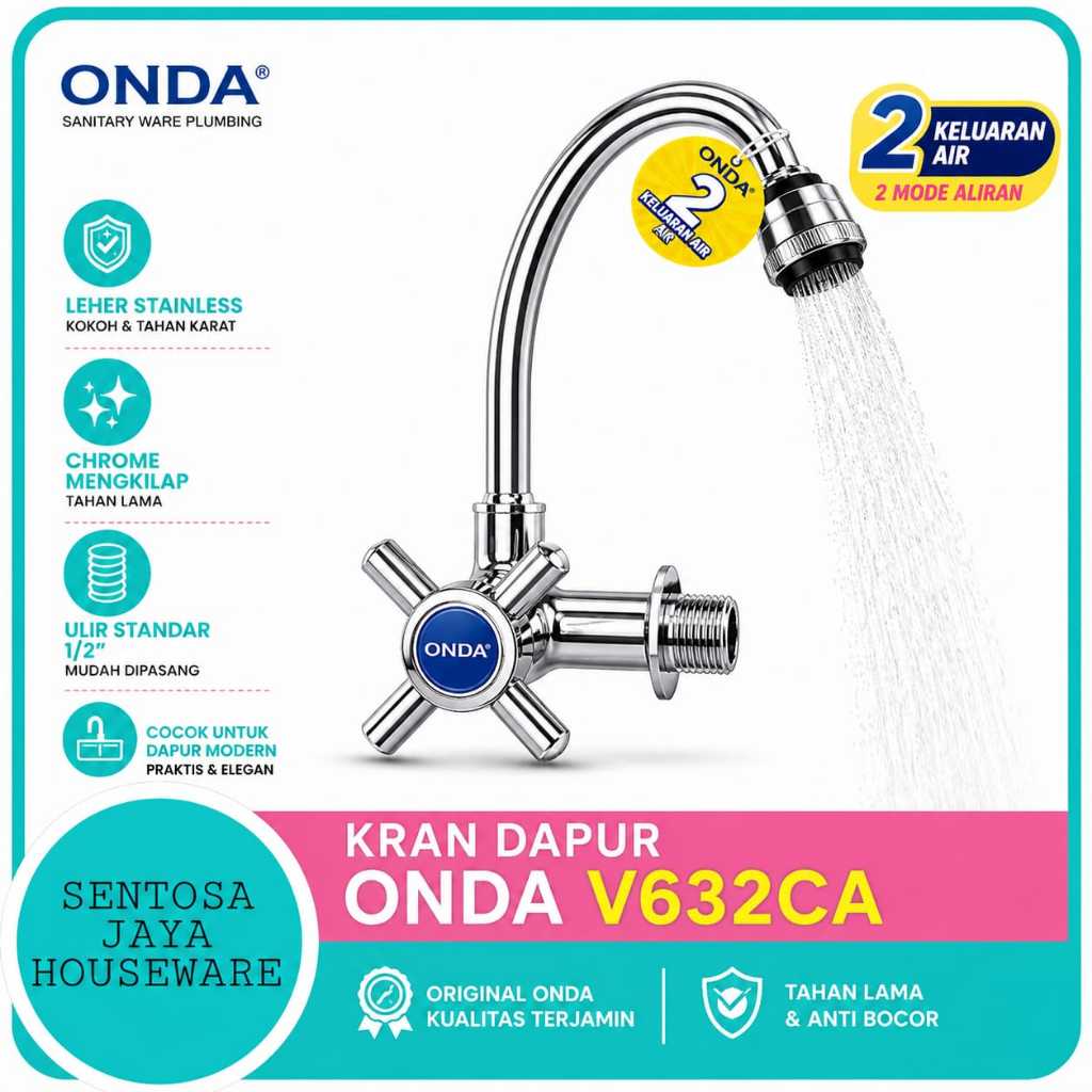 KRAN DAPUR CUCI PIRING MERK ONDA /  KRAN ANGSA TEMBOK CUCI PIRING ONDA