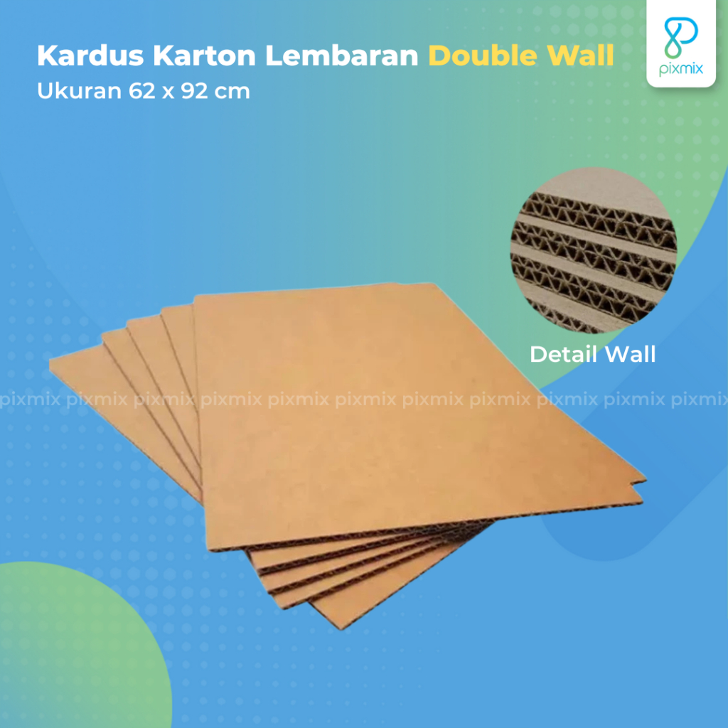 Kardus Lembaran Double Wall 124 x 62cm