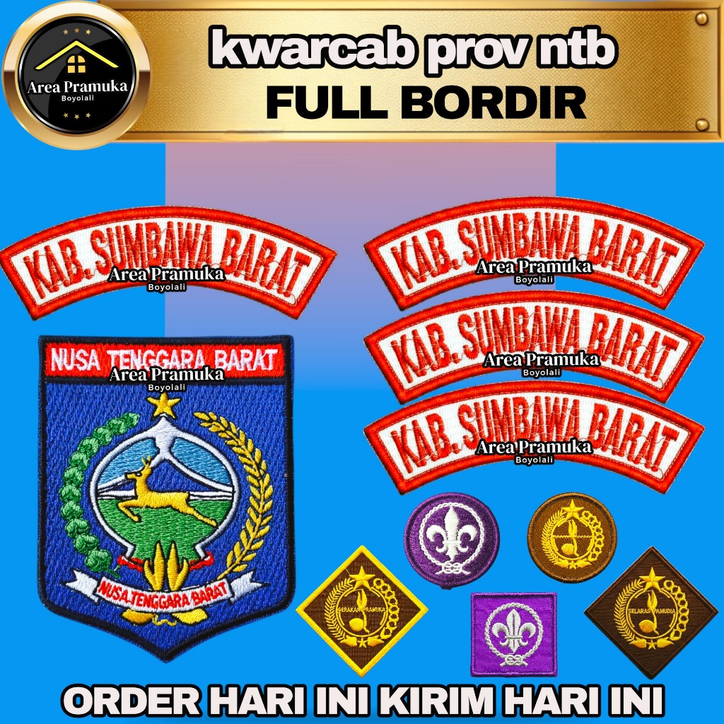 Badge lokasi  bed Atribut Pramuka kwarda | kwarcab NUSA TENGGARA BARAT lokasi pramuka seluruh NTB bo