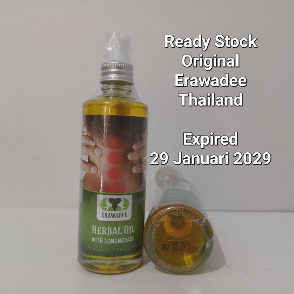 Erawadee No 60 85 ml Herbal Oil with Lemongrass Original Thailand / Semprotan Herbal Perawatan Lumba