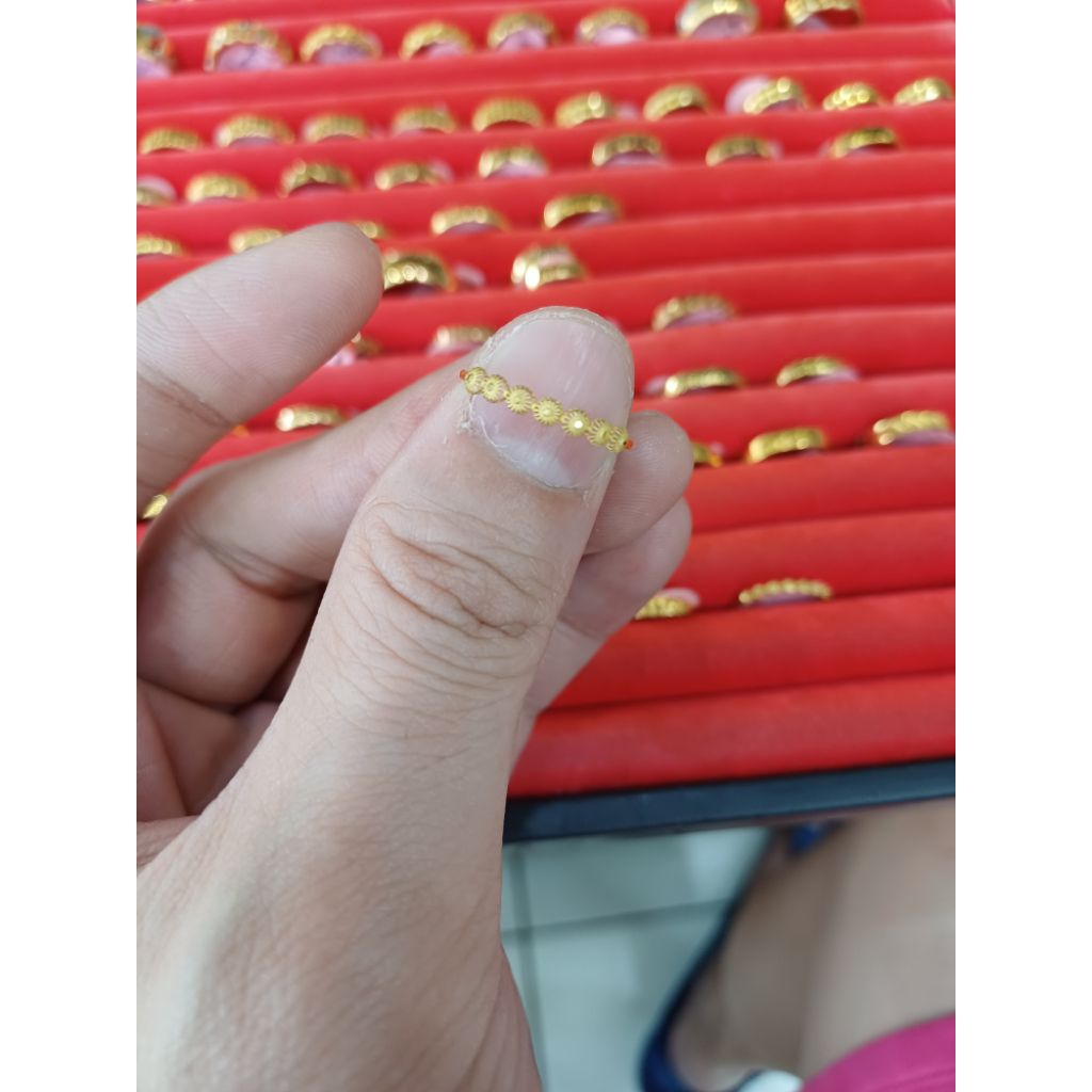 Cincin ukir lingkar matahari mini